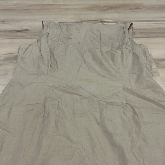 Theory Dress 8 A-line Cupro Cotton Shift Sleeveless Beige Workwear - Picture 3 of 10